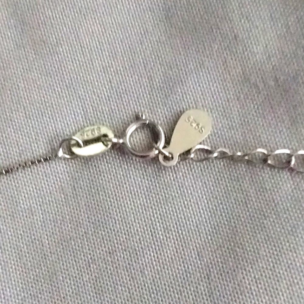 Swarovski Crystal Tripple Cube Sterling Silver Stamped Necklace - Picture 4 of 4